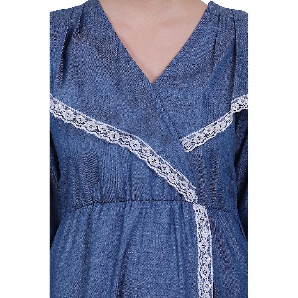 Kohinoor Denim Abaya- Blue