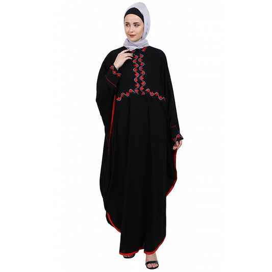 Classic Kaftan with embroidery work- Black