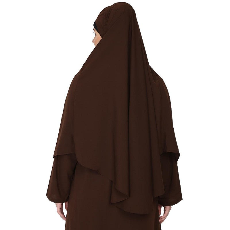 Coffee brown Instant Ready-to-wear Hijab