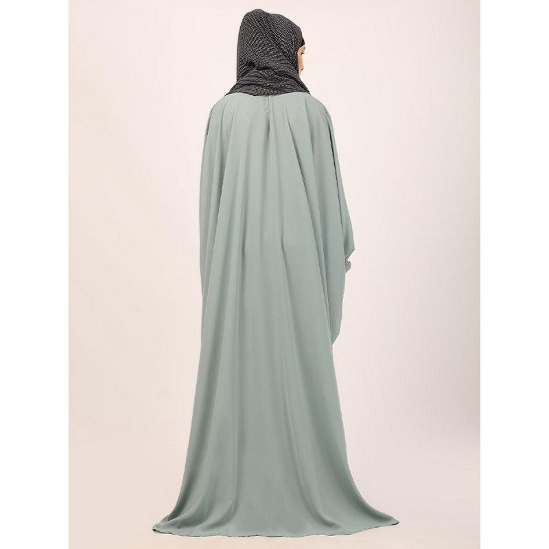 Fashionable Pleated Kaftan abaya-Sky Blue