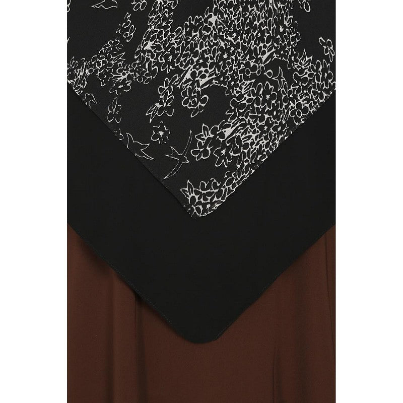 Instant Ready-to-wear Hijab - Black Print