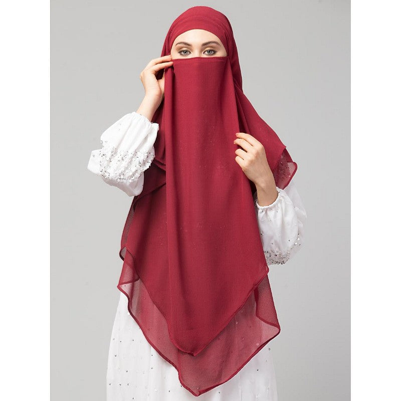 Instant Ready-to-wear Hijab- Maroon