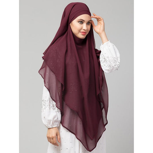 Instant Ready-to-wear Hijab- Wine