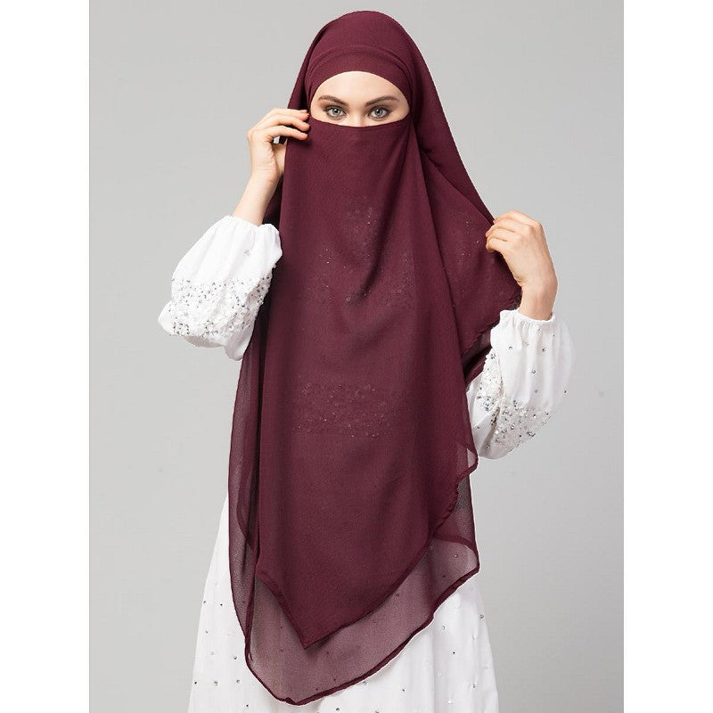 Instant Ready-to-wear Hijab- Wine