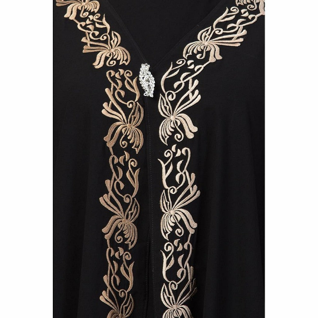 Double layered Irani Kaftan abaya- Black