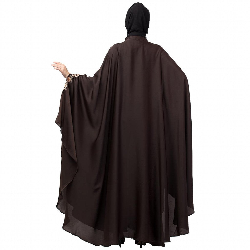 Designer Irani Kaftan with embroidery work- Coffee Brown
