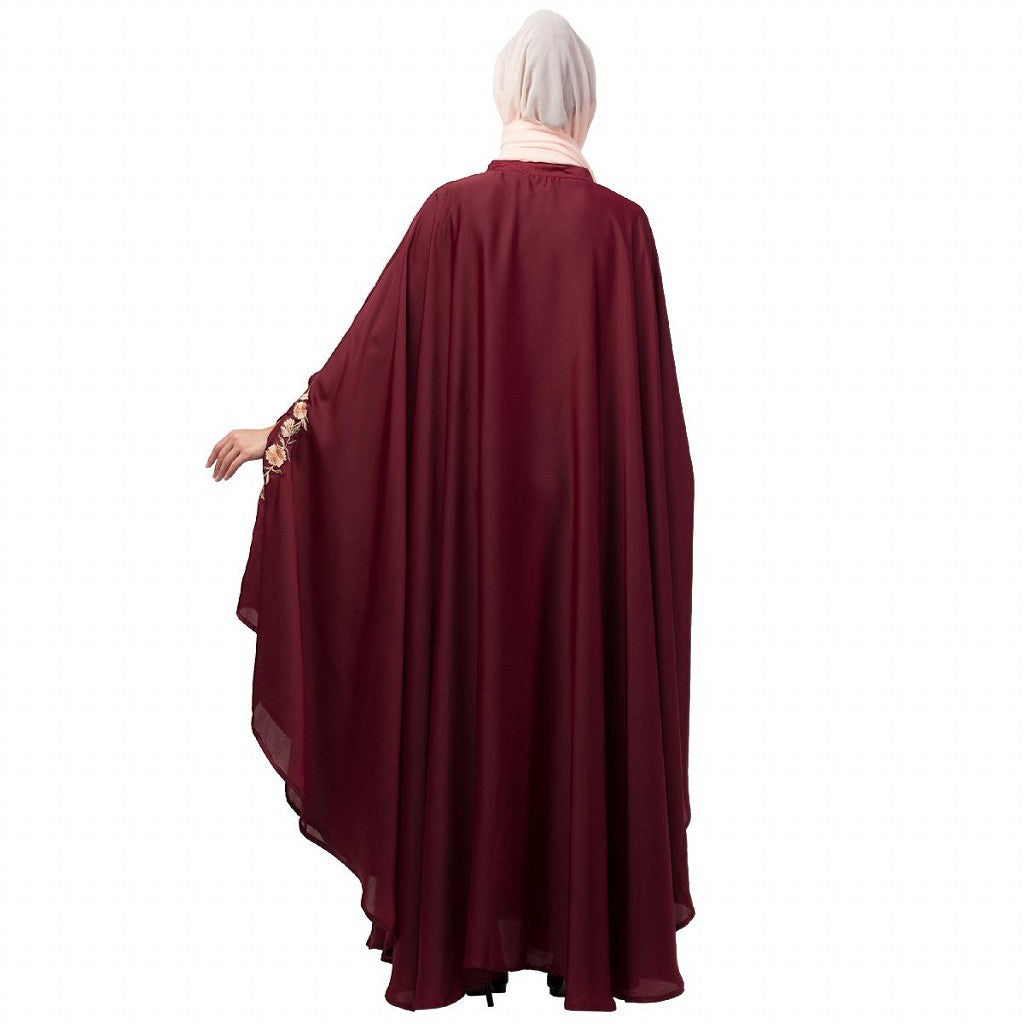 Designer Irani Kaftan with embroidery work- Maroon