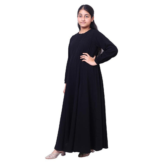 Kids Umbrella cut abaya- Black