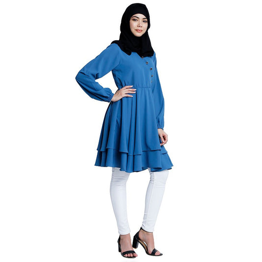 Modest designer tunic- French Blue