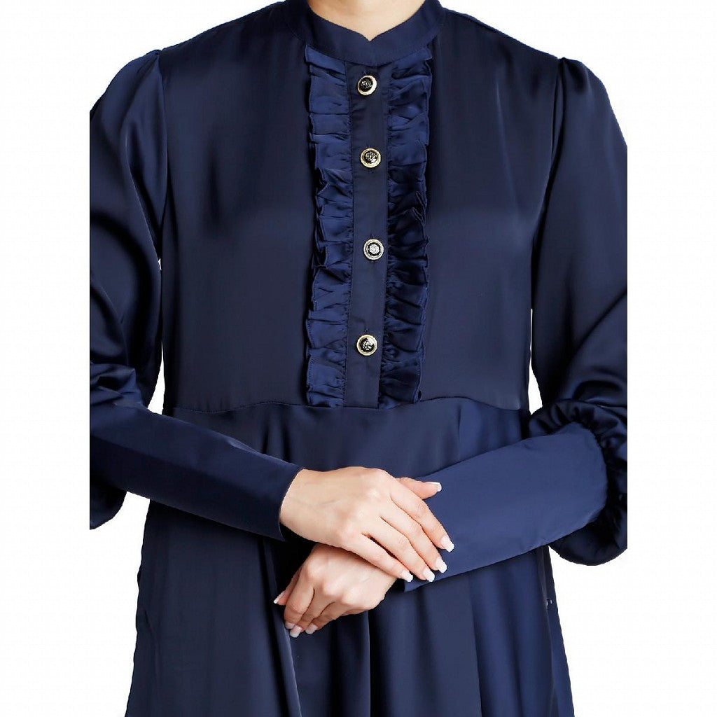 Umbrella abaya in shiny nida fabric- Navy Blue