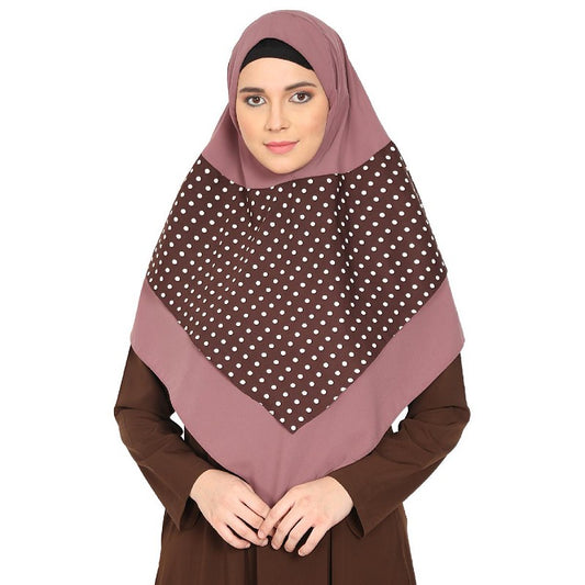 Polka Dot Instant Ready-to-wear Hijab - Coffee Dot