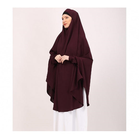 Premium Prayer Hijab -Burgundy