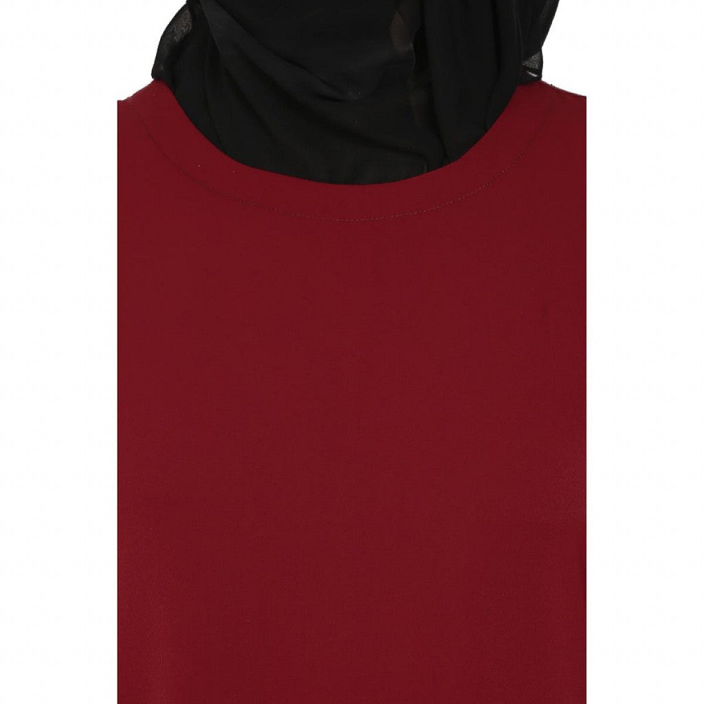 Premium inner abaya with elastic sleeves - Maroon