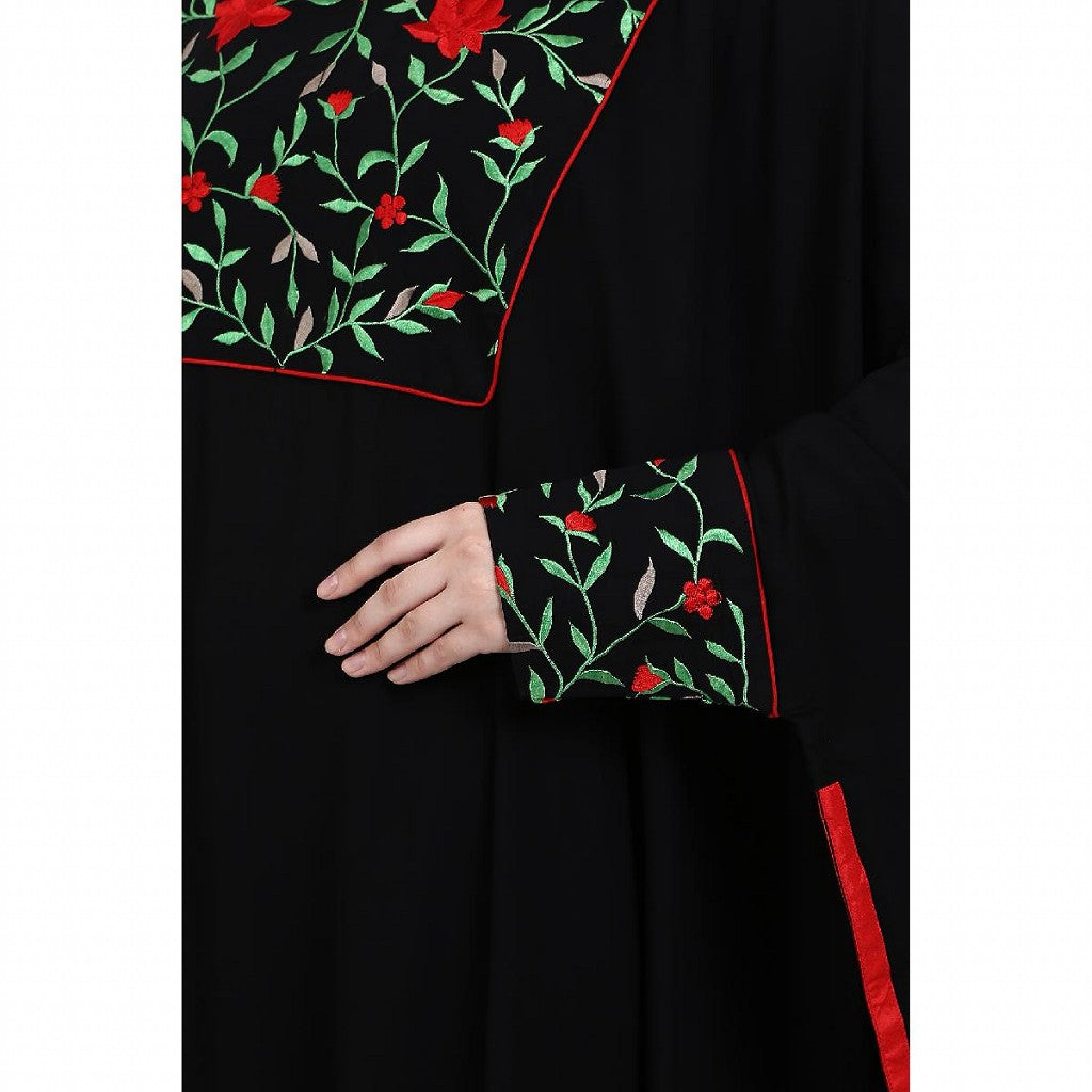 Indo classic Kaftan with embroidery work- Black