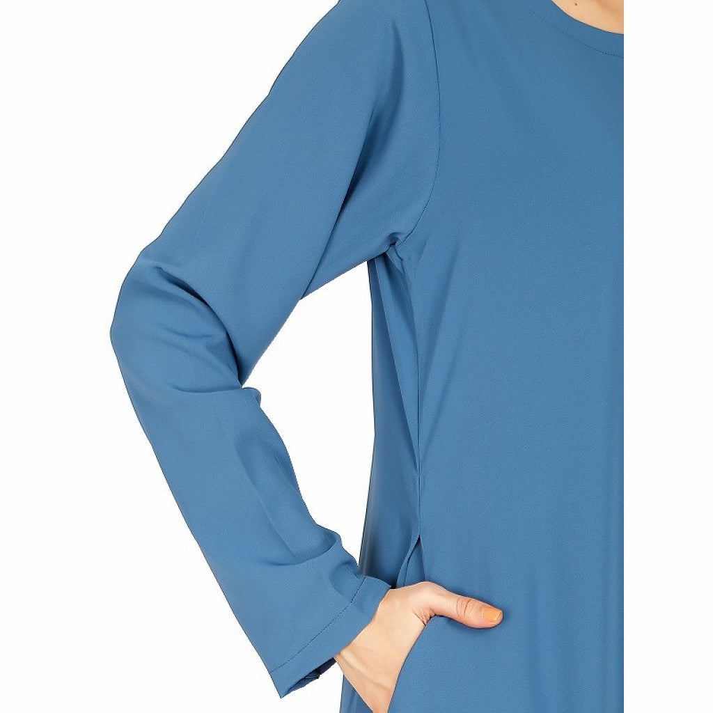 A-line inner abaya with a complementary Hijab- French Blue