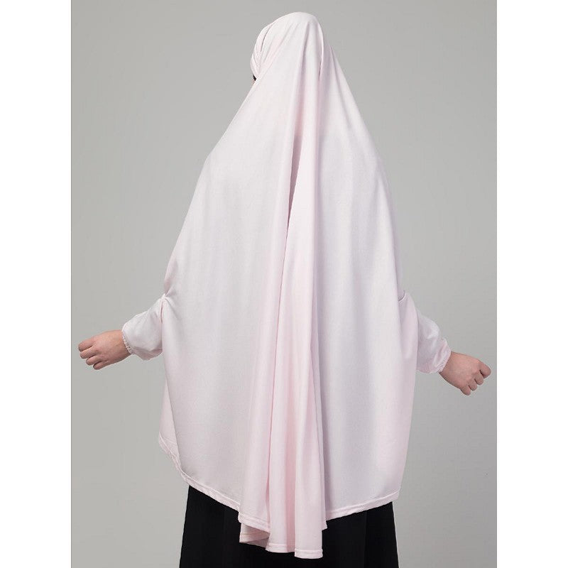 Prayer hijab in stretchable Jersey fabric-Baby Pink