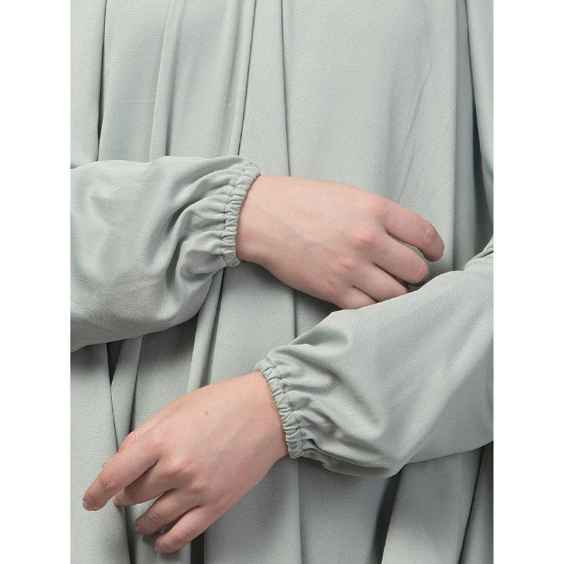 Prayer hijab in stretchable Jersey fabric-Sage Green