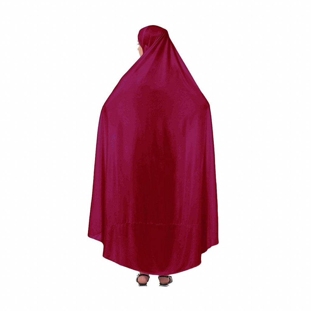 Free size jilbab with nose piece- Maroon