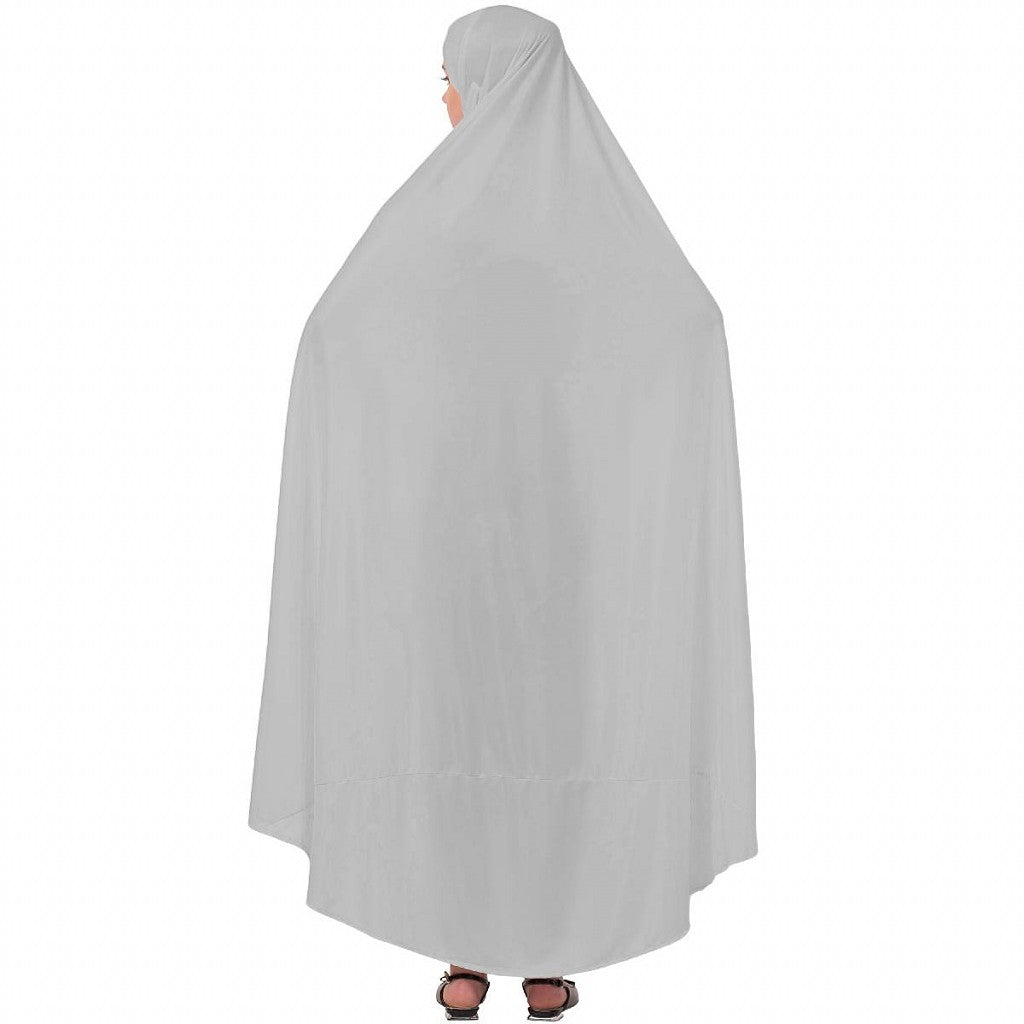 Free size jilbab with nose piece- Silver Grey