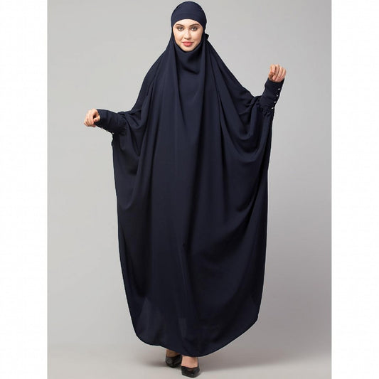 Long cuff ready to wear Jilbab in one piece- Navy Blue