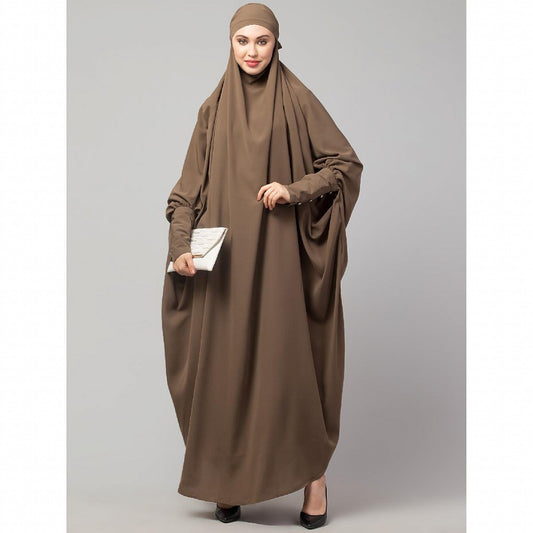 Long cuff ready to wear Jilbab in one piece- Beige