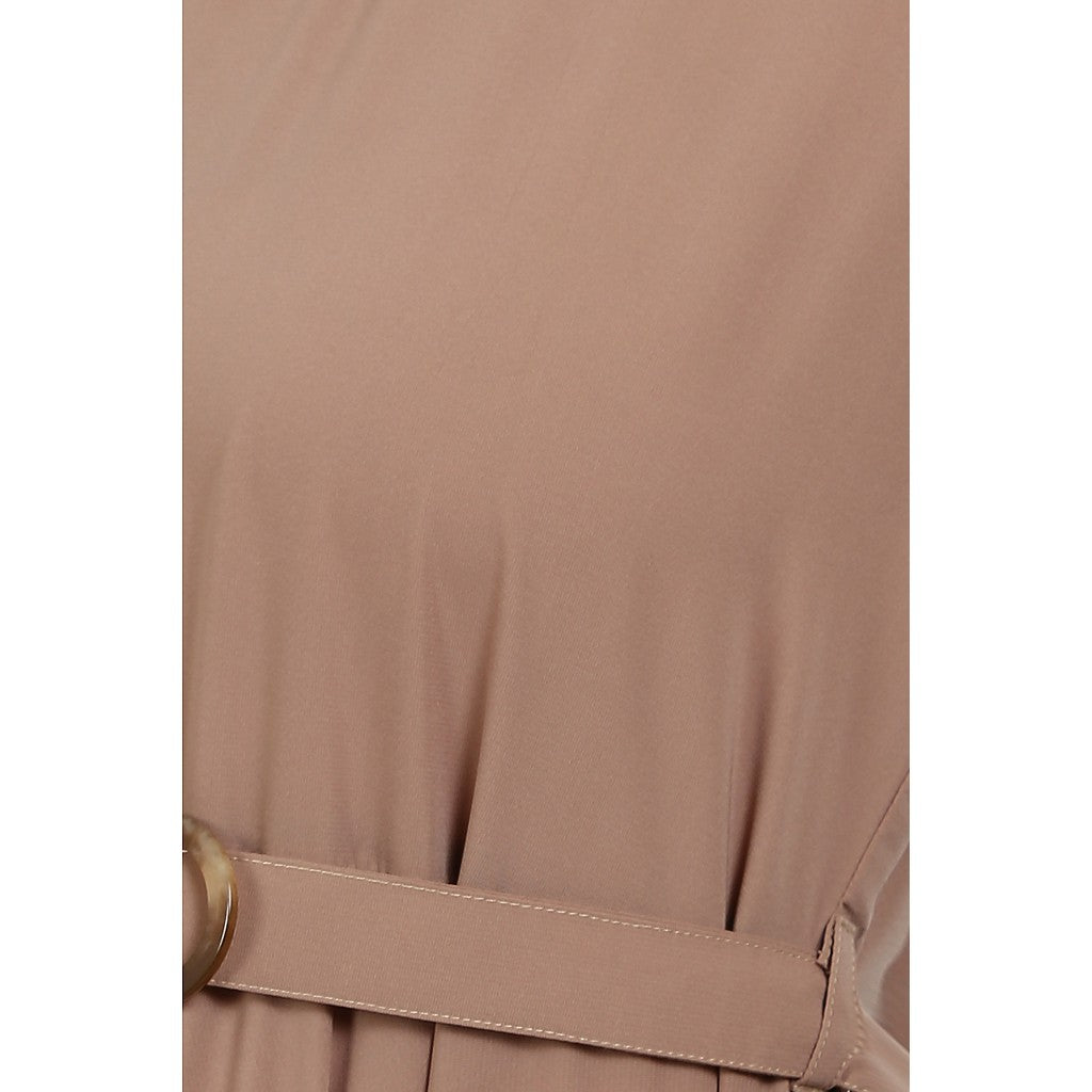 Umbrella abaya with bell sleeves- Khaki
