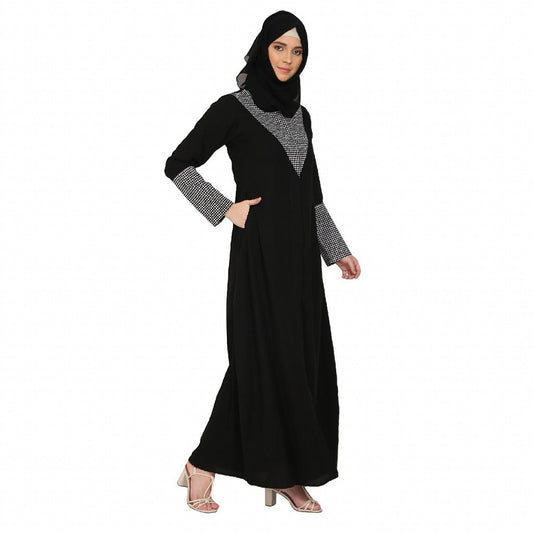 Classic Front open abaya - Black
