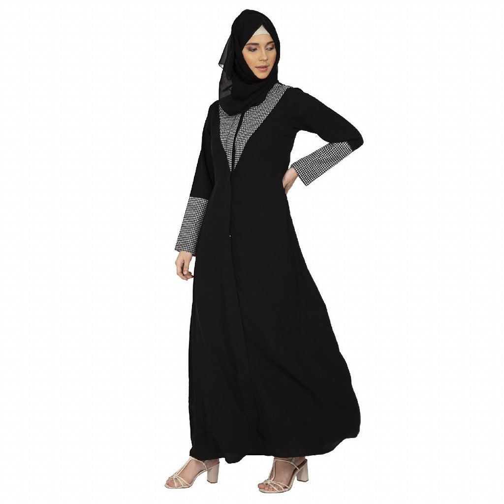 Classic Front open abaya - Black