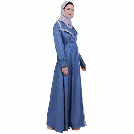Kohinoor Denim Abaya- Blue