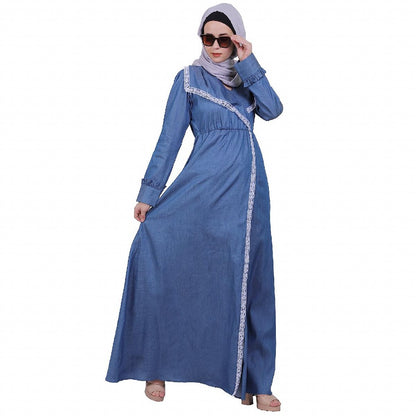 Kohinoor Denim Abaya- Blue