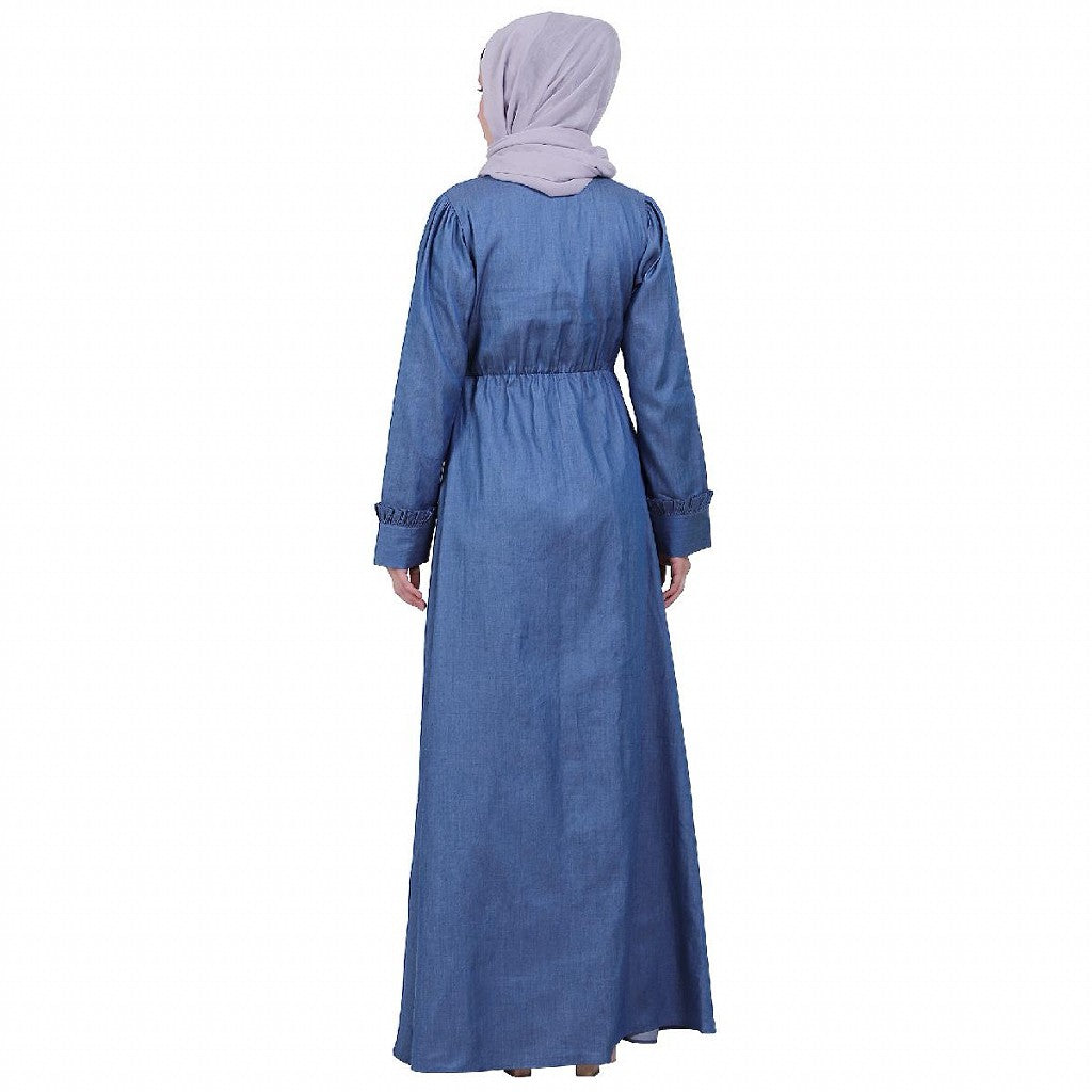 Kohinoor Denim Abaya- Blue