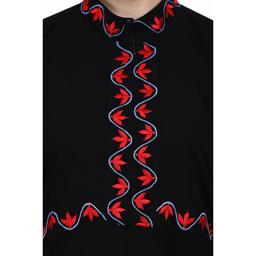 Classic Kaftan with embroidery work- Black