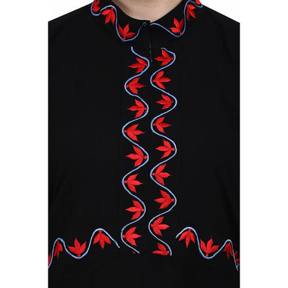 Classic Kaftan with embroidery work- Black