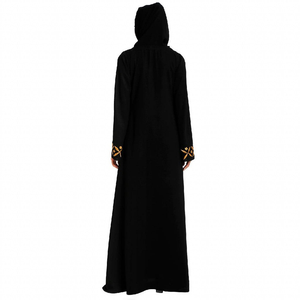 Classic abaya with embroidery work- Black