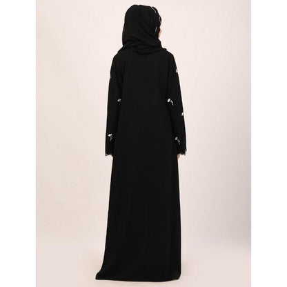 Classic embroidery work abaya-Black