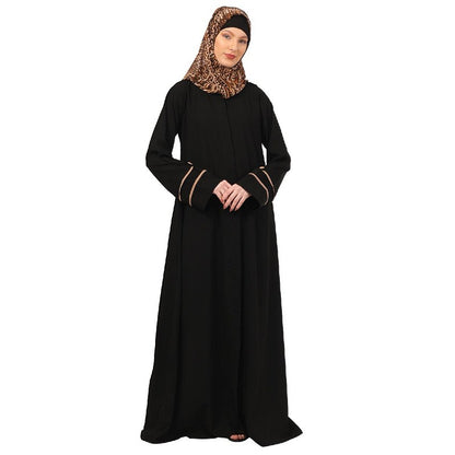 Daily wear front open abaya-Black