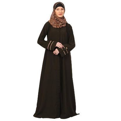Daily wear front open abaya-Olive