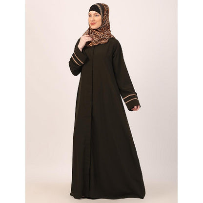 Daily wear front open abaya-Olive