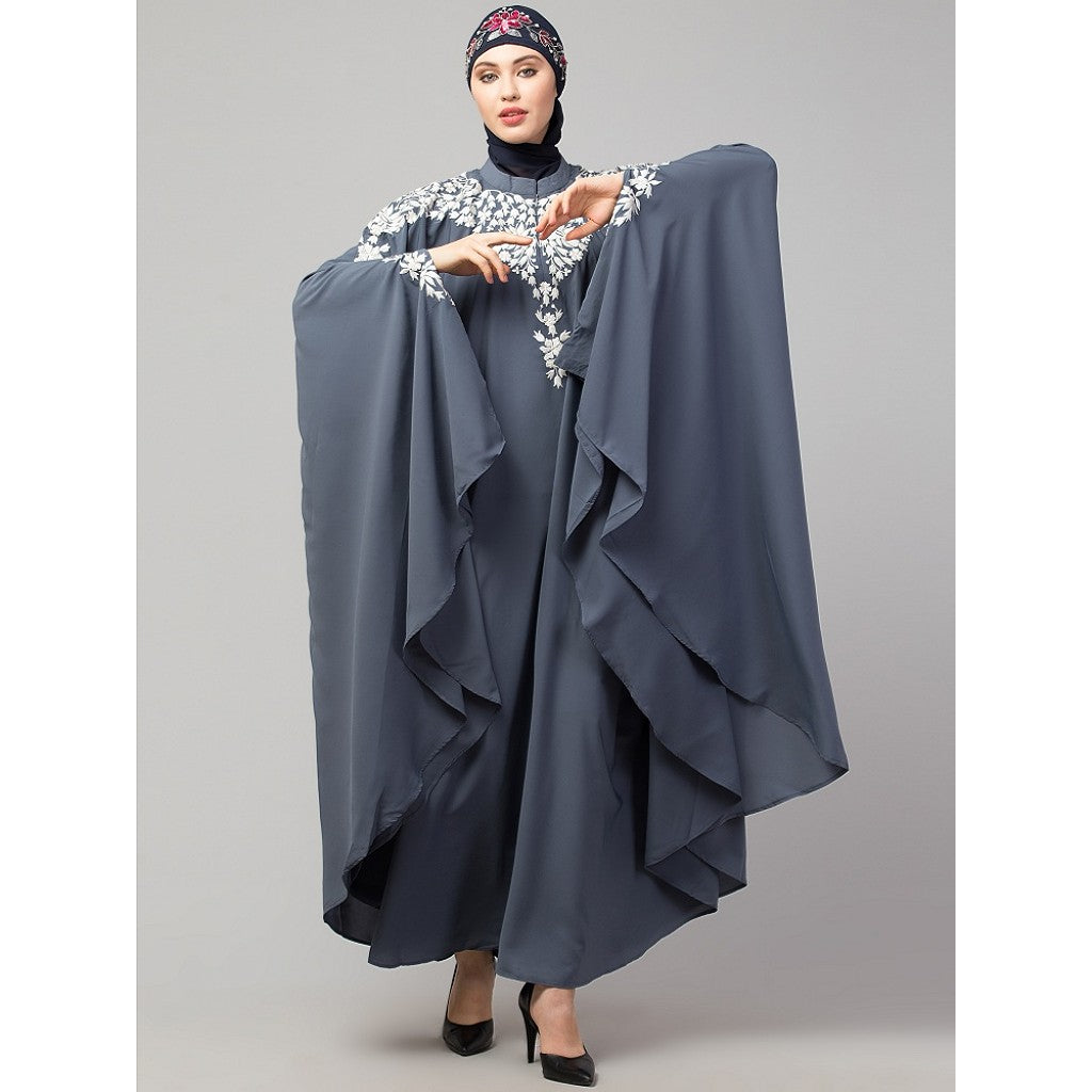 Designer embroidery Irani Kaftan - Grey