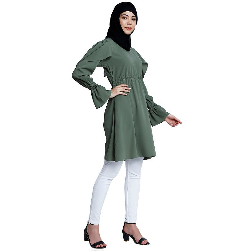 Designer modest tunic- Jade Green