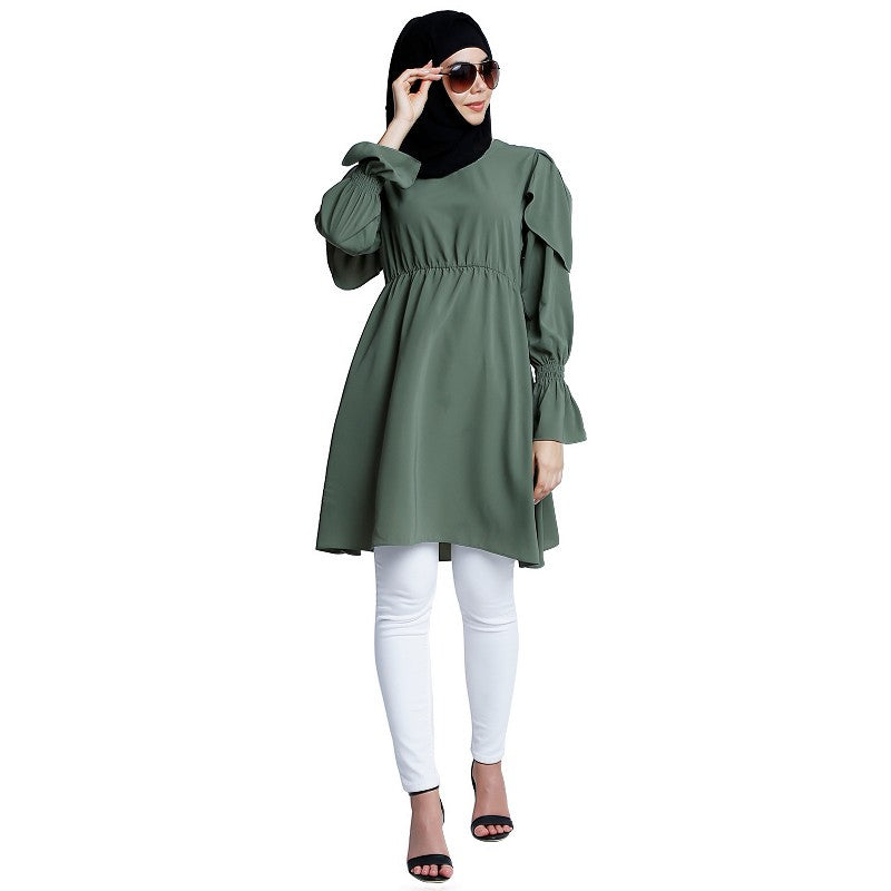Designer modest tunic- Jade Green