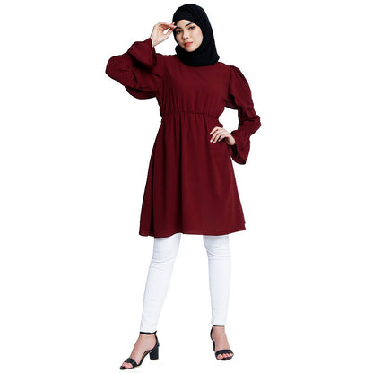 Designer modest tunic- Maroon