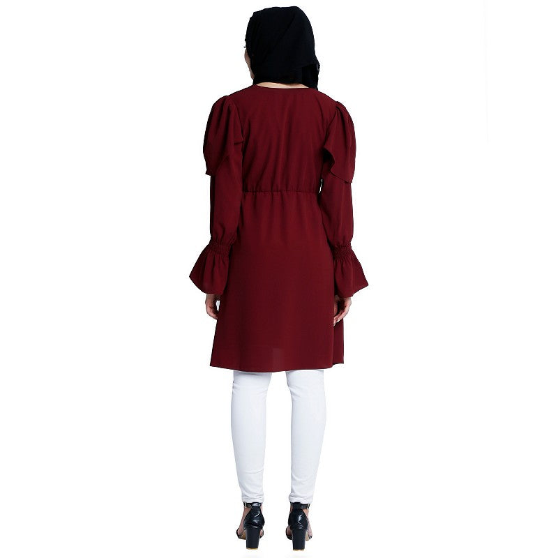 Designer modest tunic- Maroon