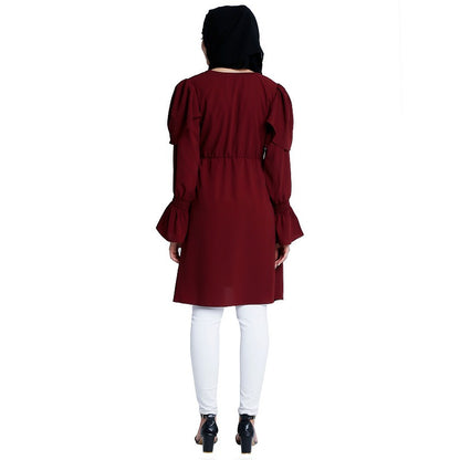 Designer modest tunic- Maroon