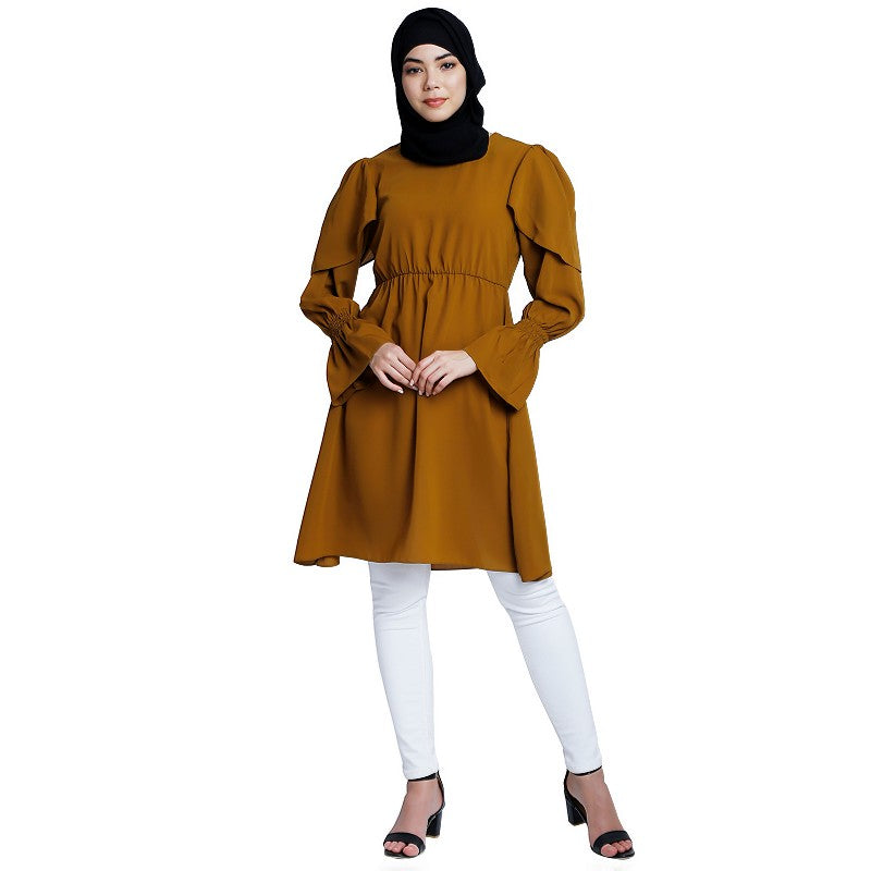 Designer modest tunic- Mustard