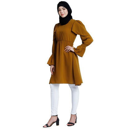 Designer modest tunic- Mustard