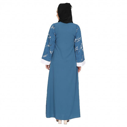 Layered abaya in French Blue