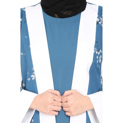 Layered abaya in French Blue