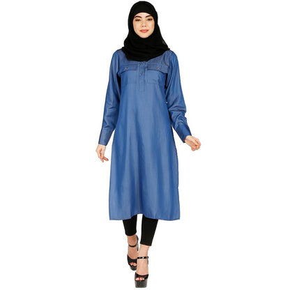 Full sleeves denim kurti