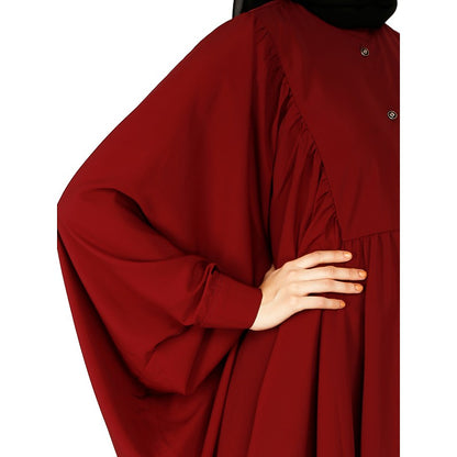 Full sleeves short kaftan- Maroon